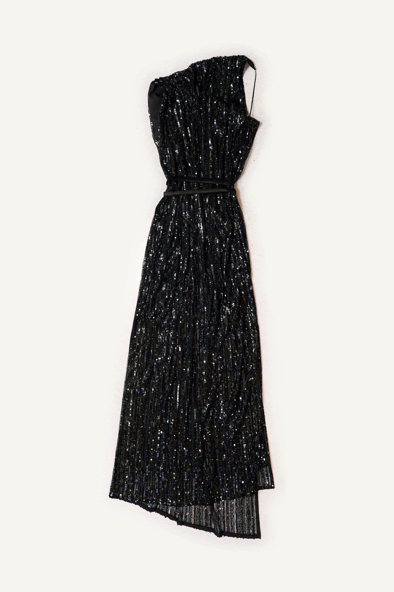 Sleeveless Black Sequin Dress - LARAKHOURY