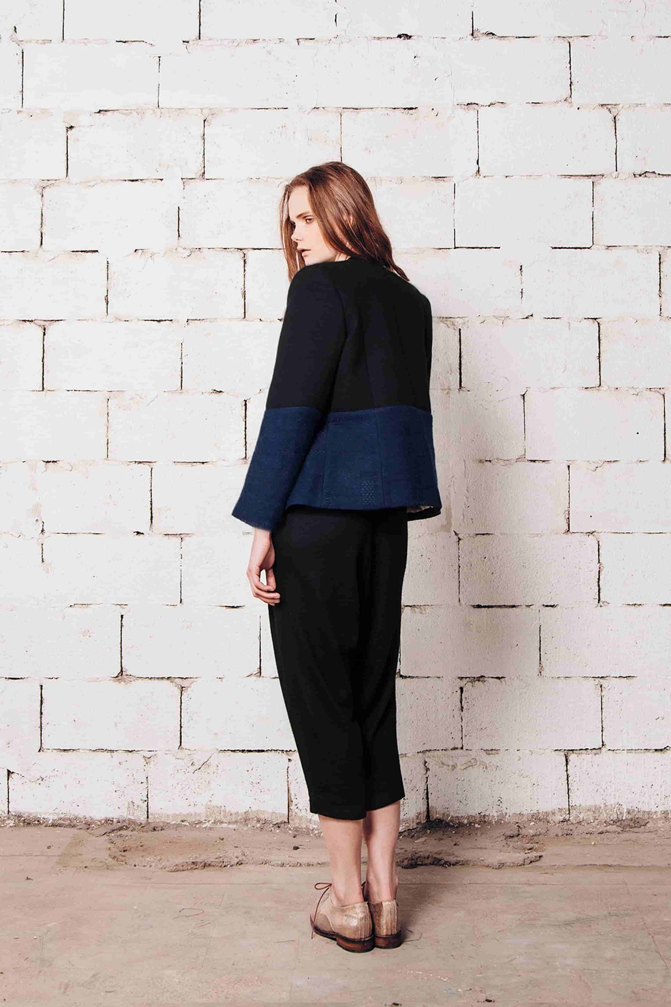 Blue & Black Gabardine Jacket