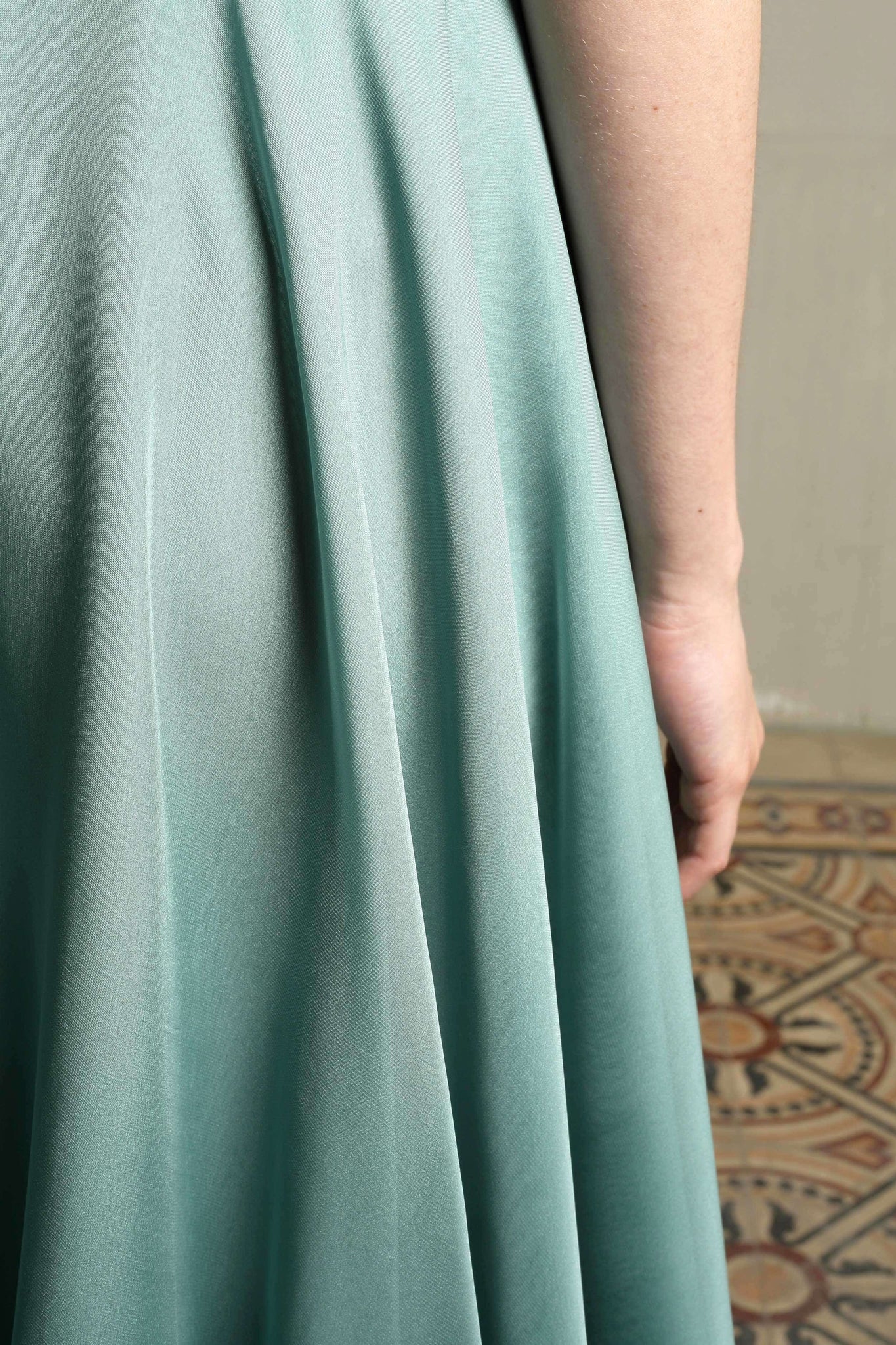 LARAKHOURY Spearmint Chiffon Skirt Fabric