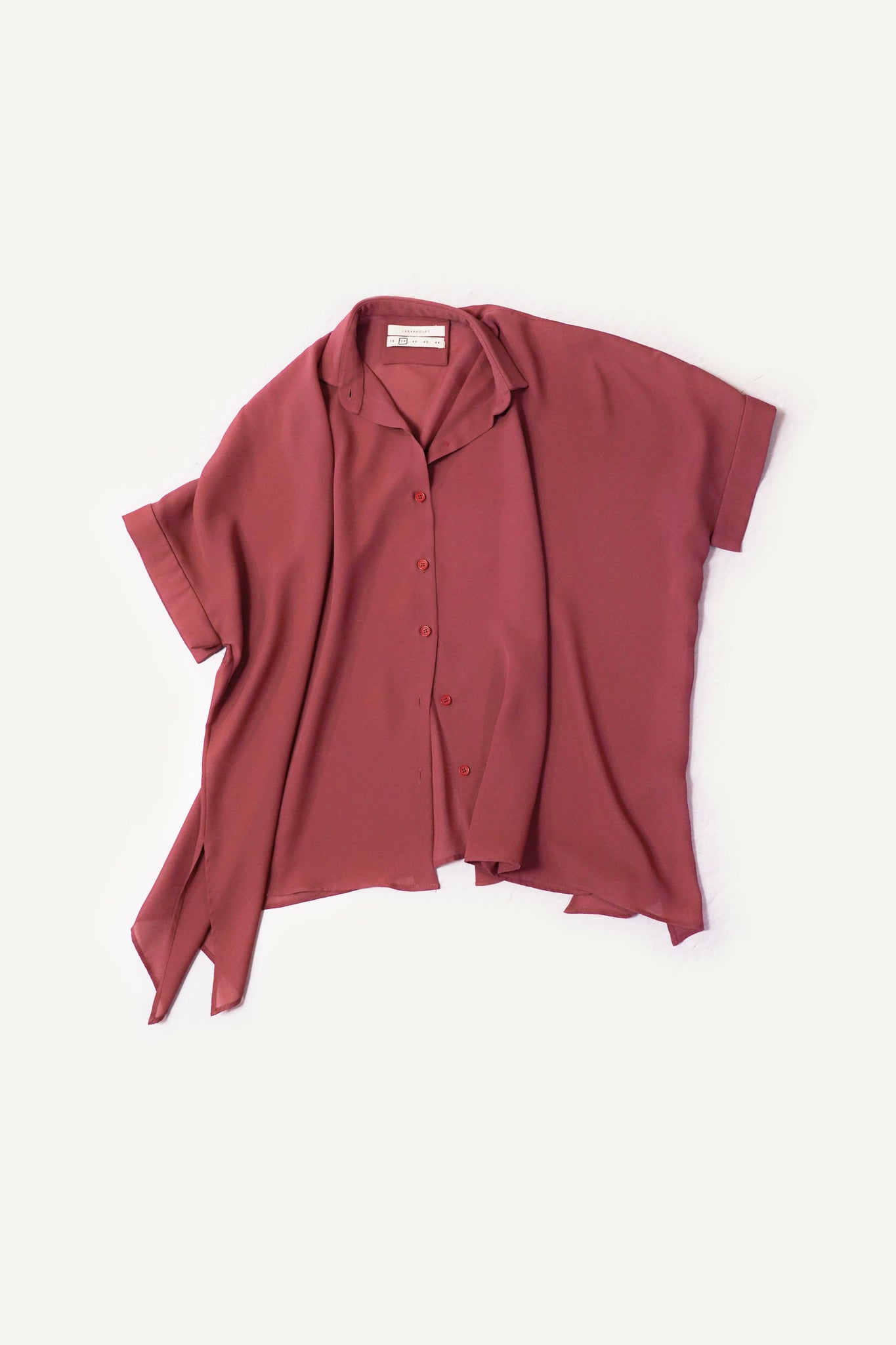 Amaranth Purple Georgette Shirt - LARAKHOURY