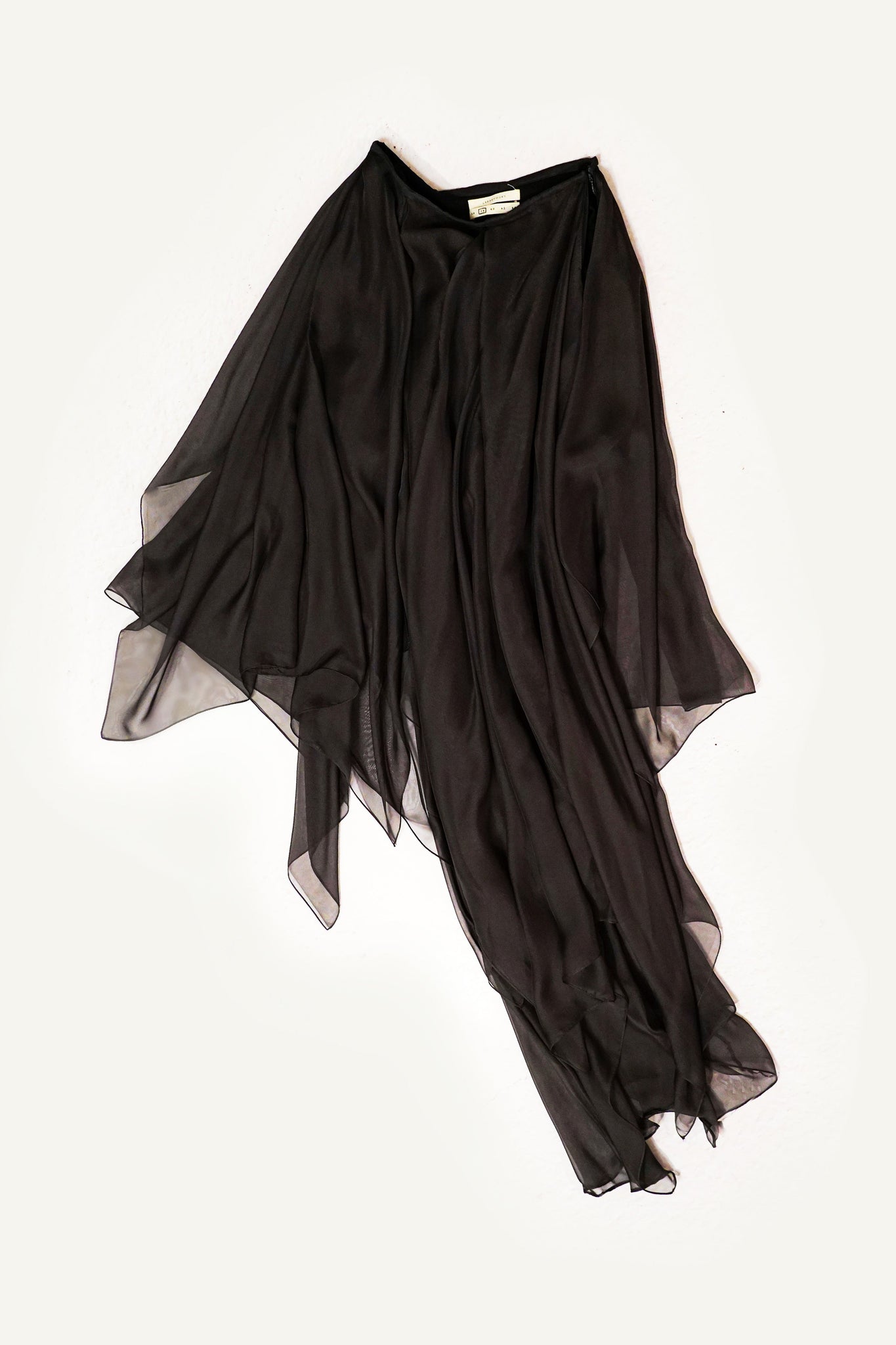 Grey Muslin Asymmetrical Drape Skirt - LARAKHOURY