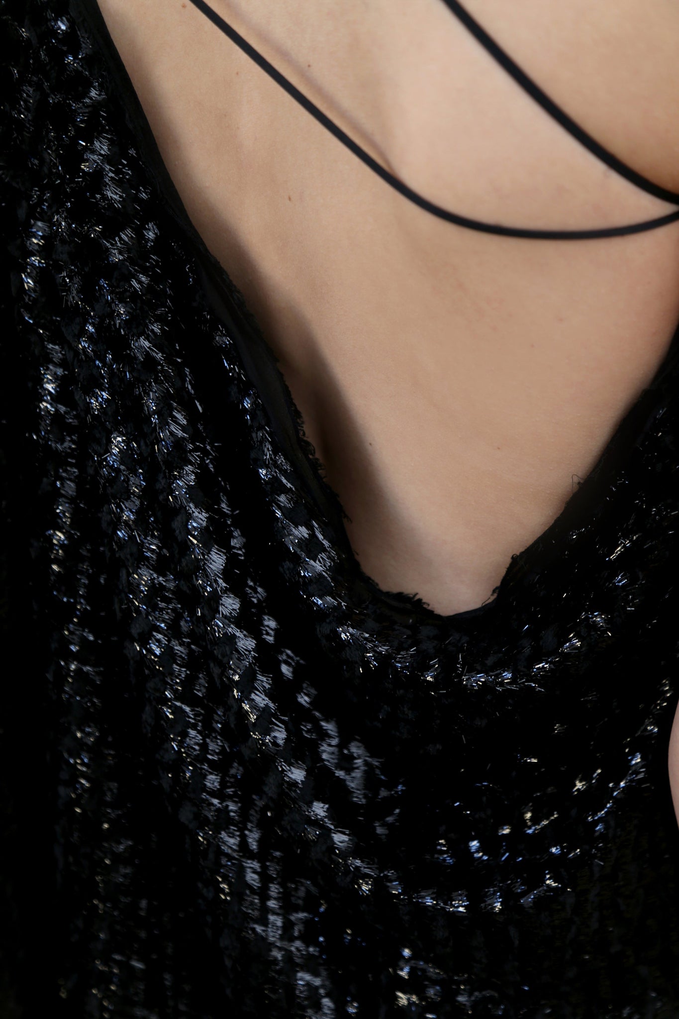 Patterned Black Velvet Dress - LARAKHOURY