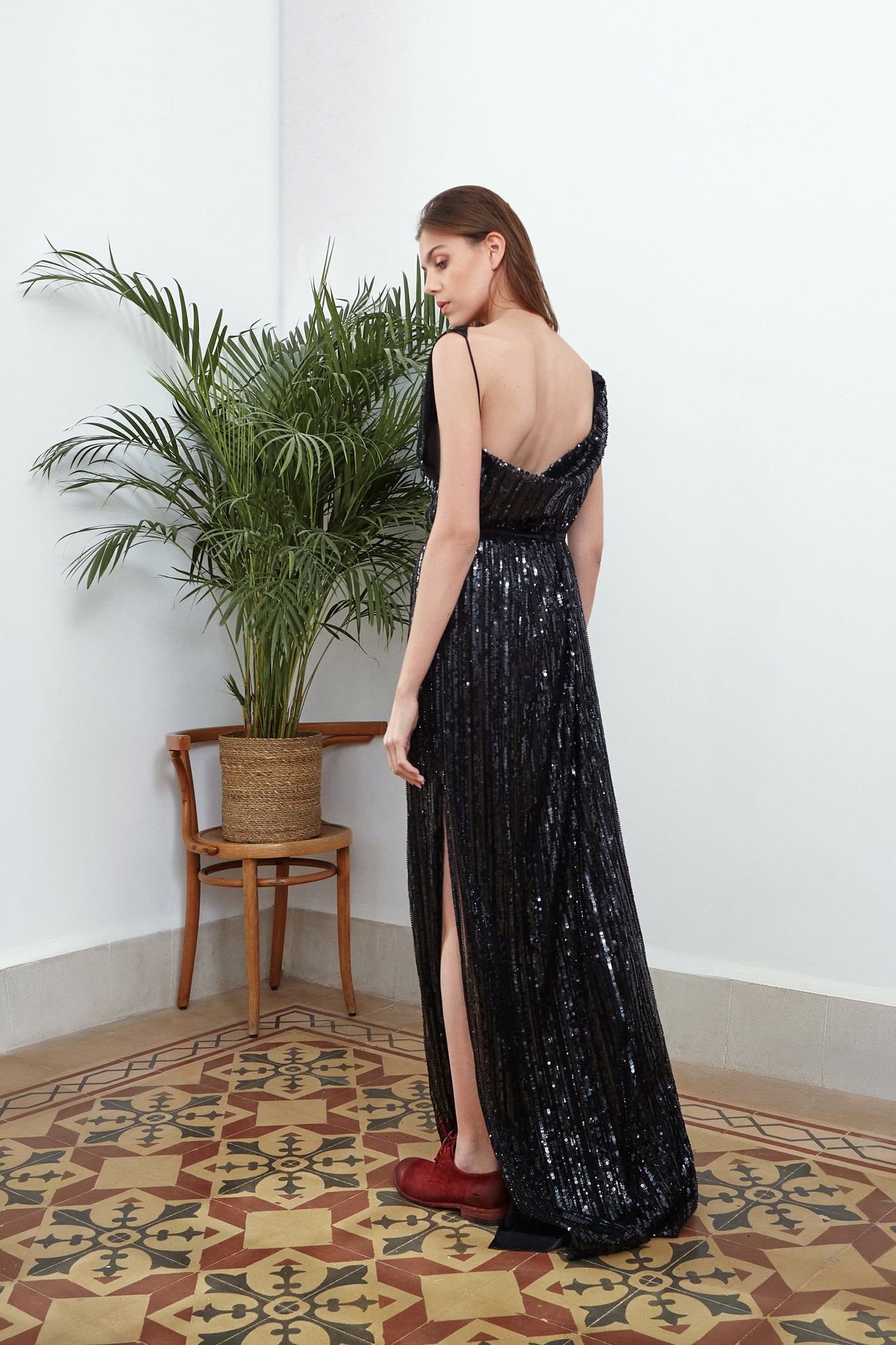 Sleeveless Black Sequin Dress LARAKHOURY Sleeveless Black Sequin Dress LARAKHOURY